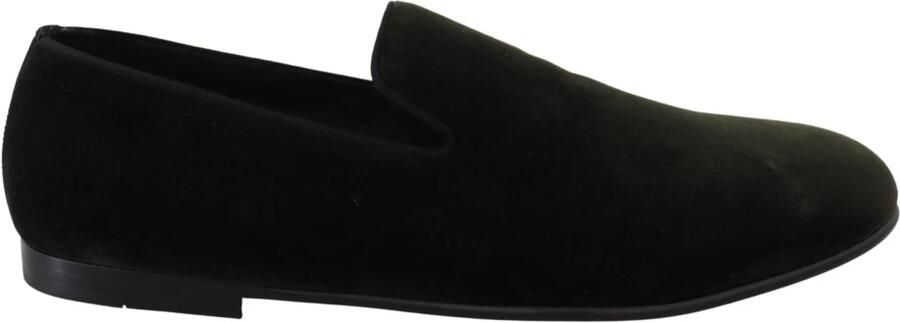 Dolce & Gabbana Groene fluwelen instappers schoenen voor heren