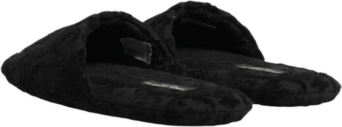 Dolce & Gabbana Logo Geborduurde Slippers Flats Schoenen - Foto 2