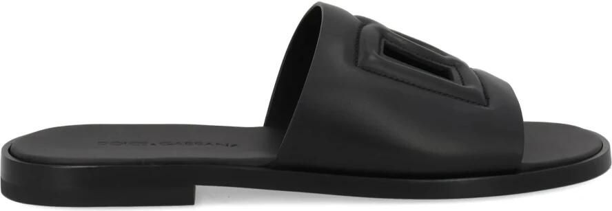 Dolce & Gabbana Logo Kalfsleren Slippers