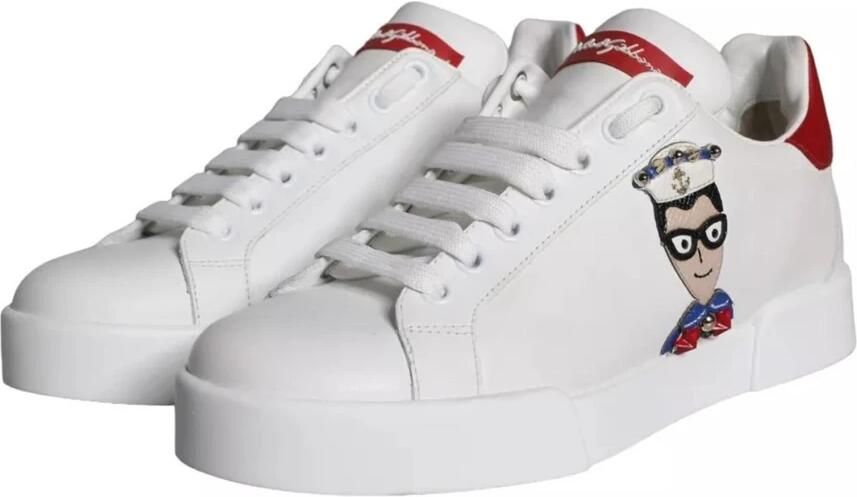 Dolce & Gabbana Wit Rood Portofino Sneakers Schoenen - Foto 5
