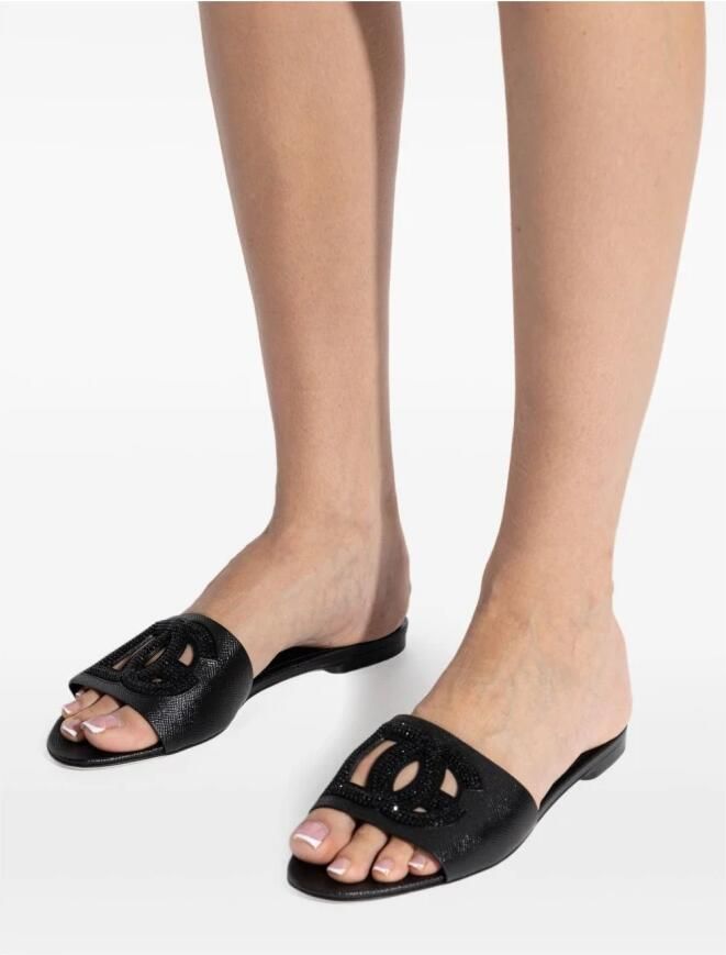 Dolce & Gabbana Logo leren platte sandalen - Foto 2