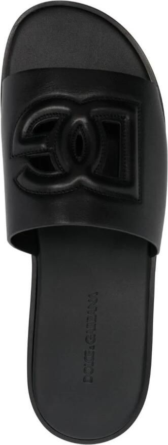 Dolce & Gabbana Logo Leren Slides - Foto 2