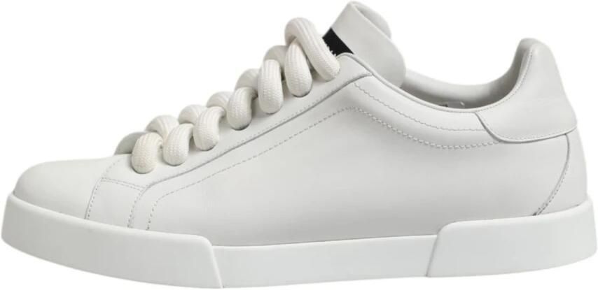 Dolce & Gabbana Logo Sneakers met Veters en Lage Schacht van Leer