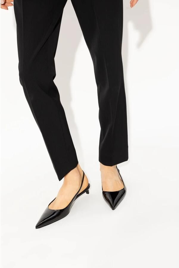 Dolce & Gabbana Patentleren Slingback Pumps met Gouden Metalen Logo Black Dames - Foto 2