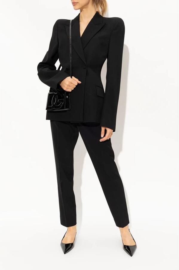 Dolce & Gabbana Patentleren Slingback Pumps met Gouden Metalen Logo Black Dames - Foto 3