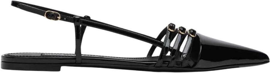 Dolce & Gabbana Zwarte Slingback van Lakleer met Puntige Neus Black Dames