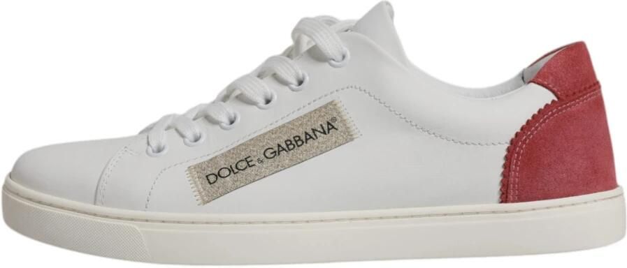 Dolce & Gabbana Logo Detail Leren Sneakers Wit Maroon - Foto 2