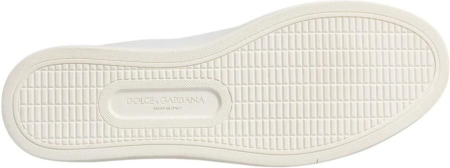 Dolce & Gabbana Wit Blauw Leren Lage Sneakers White Dames - Foto 3