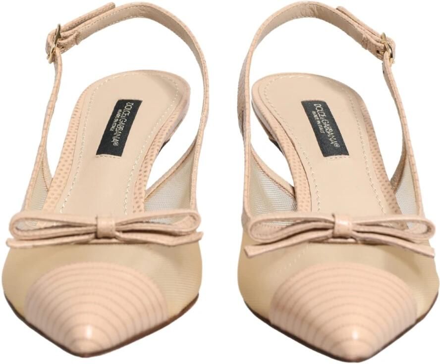 Dolce & Gabbana Lori Mesh Leren Slingback Sandalen - Foto 2