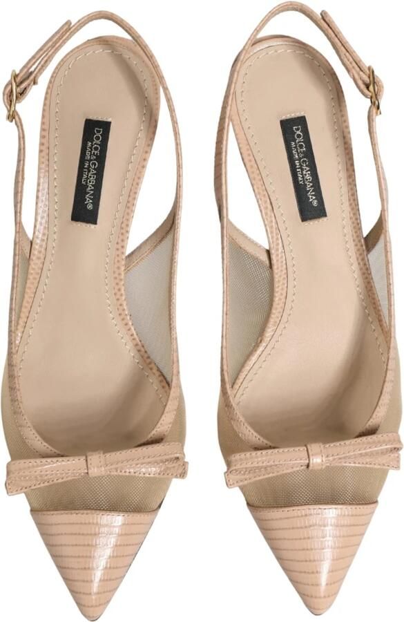 Dolce & Gabbana Lori Mesh Leren Slingback Sandalen - Foto 3