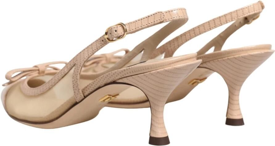 Dolce & Gabbana Lori Mesh Leren Slingback Sandalen - Foto 4