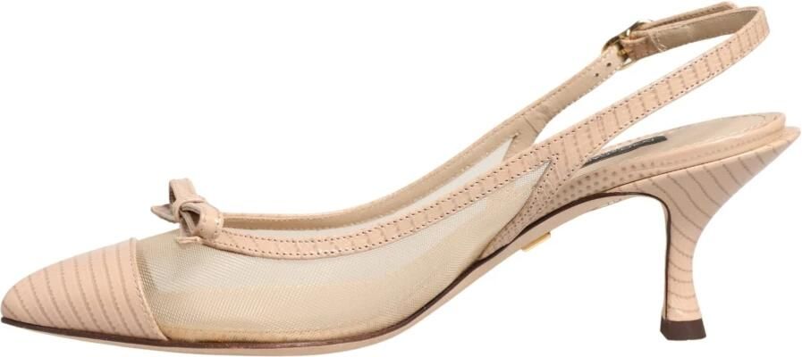 Dolce & Gabbana Lori Mesh Leren Slingback Sandalen - Foto 6