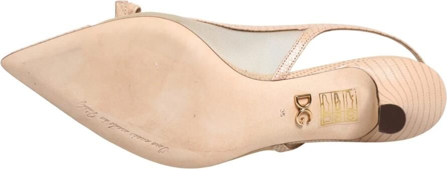 Dolce & Gabbana Lori Mesh Leren Slingback Sandalen - Foto 7