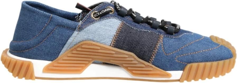 Dolce & Gabbana Blauwe Veterschoenen met Lage Top