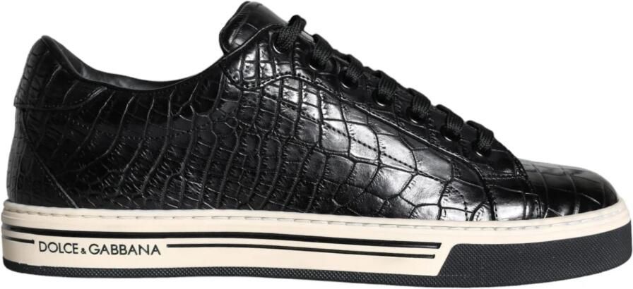 Dolce & Gabbana Zwarte Leren Heren Lage Top Sneakers - Foto 2