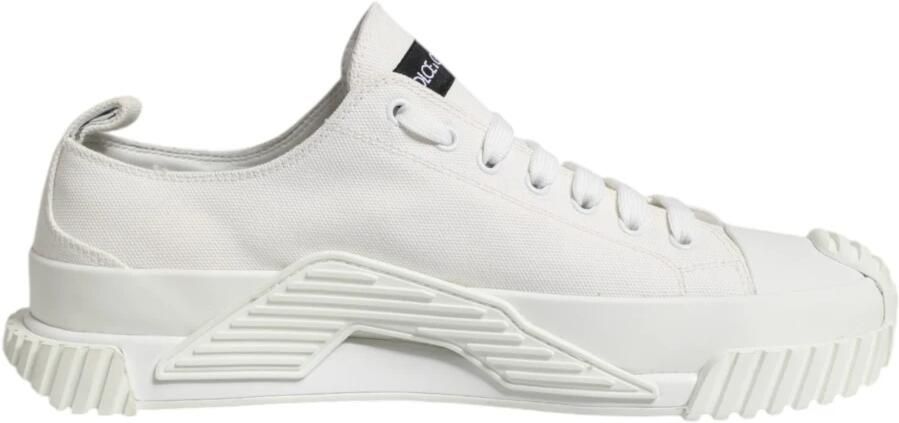 Dolce & Gabbana Witte Logo Graffiti Lage Top Sneakers