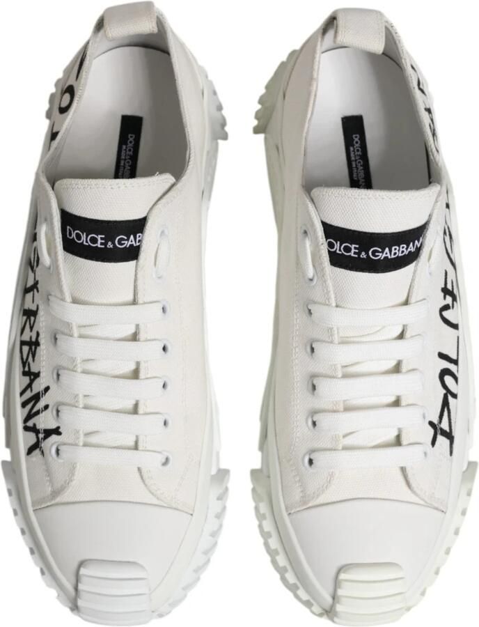 Dolce & Gabbana Witte Logo Graffiti Lage Top Sneakers - Foto 2