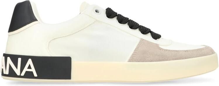 Dolce & Gabbana Low-Top Sneakers met Contrast Hak en Logo Detail