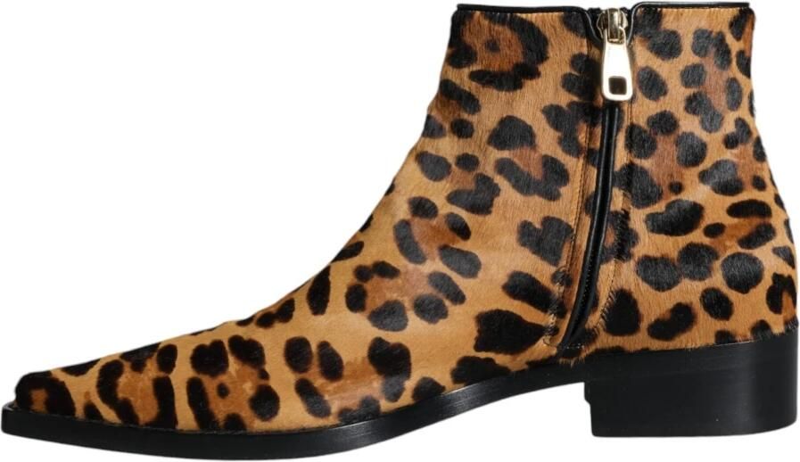 Dolce & Gabbana Luipaard Kalf Bont Enkellaars Schoenen