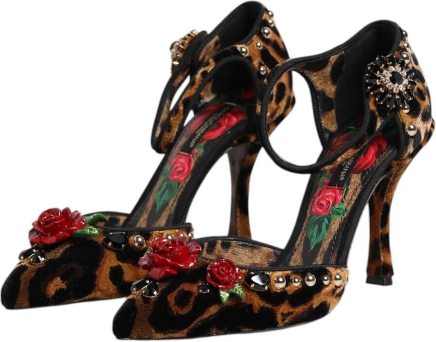Dolce & Gabbana Luipaard Bloemen Mary Janes Pumps Schoenen Brown Dames
