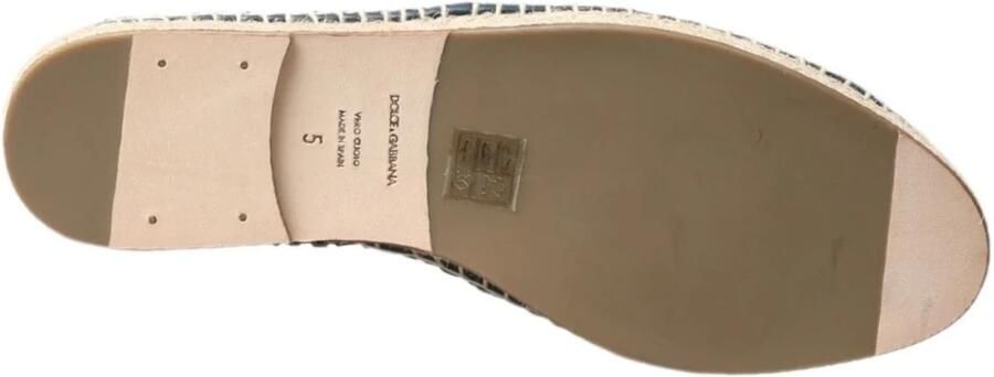 Dolce & Gabbana Blauw Grijs Leren Buffalo Espadrille Schoenen