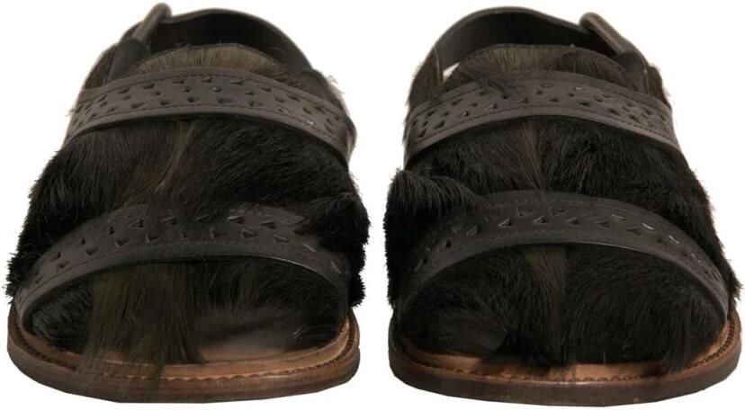 Dolce & Gabbana Luxe Haar Kalfs Sandalen Model