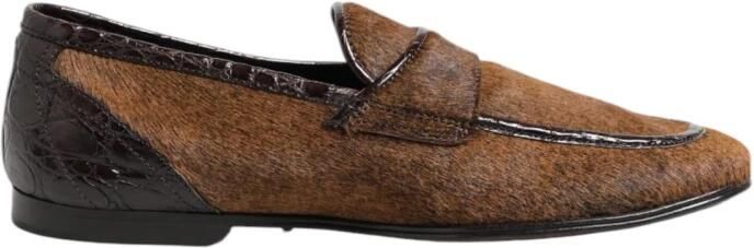 Dolce & Gabbana Luxe Leren Jurk Loafers met Logo