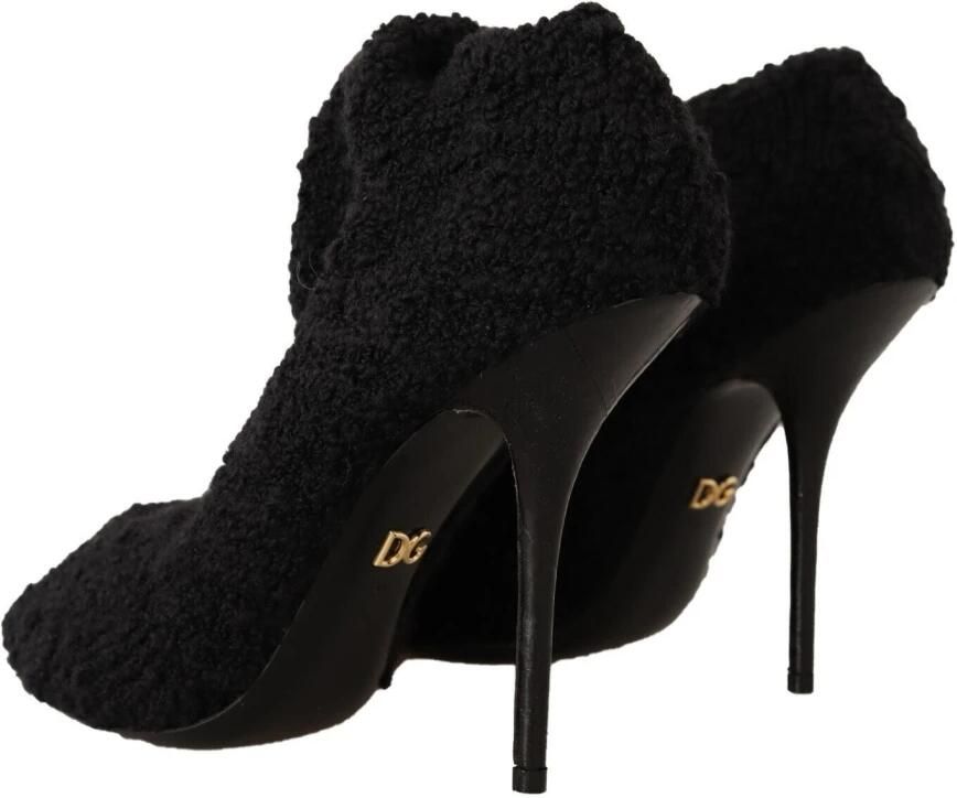 Dolce & Gabbana Black Stretch Socks Knee High Booties Shoes Zwart Dames - Foto 2