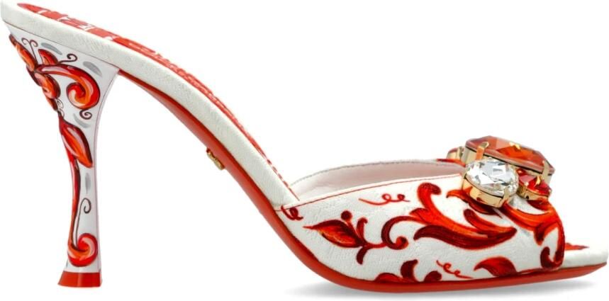 Dolce & Gabbana Majolica-print brocade muilen met borduursels