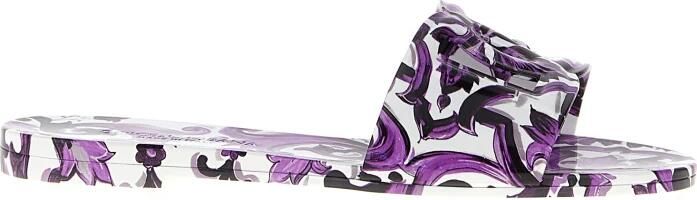 Dolce & Gabbana Majolica-Print Rubber Slippers