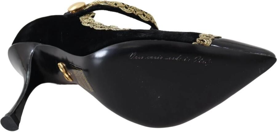 Dolce & Gabbana Zwarte Velvet Mary Jane Pumps - Foto 2