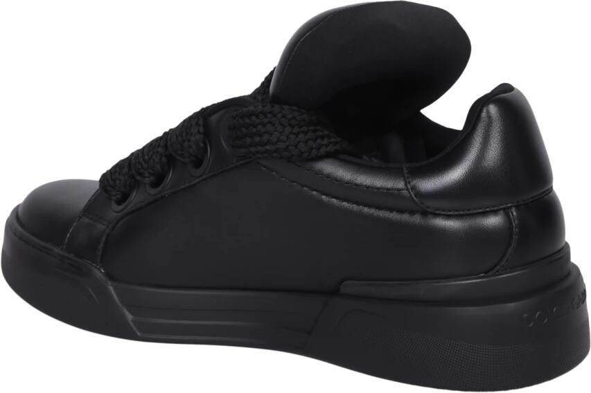 Dolce & Gabbana Portofino Sneakers Leer Zwart Black Heren - Foto 2