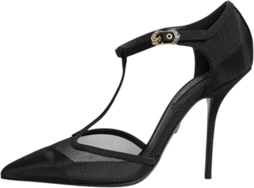 Dolce & Gabbana Mesh T-Strap Stiletto Hoge Hakken met A delteen