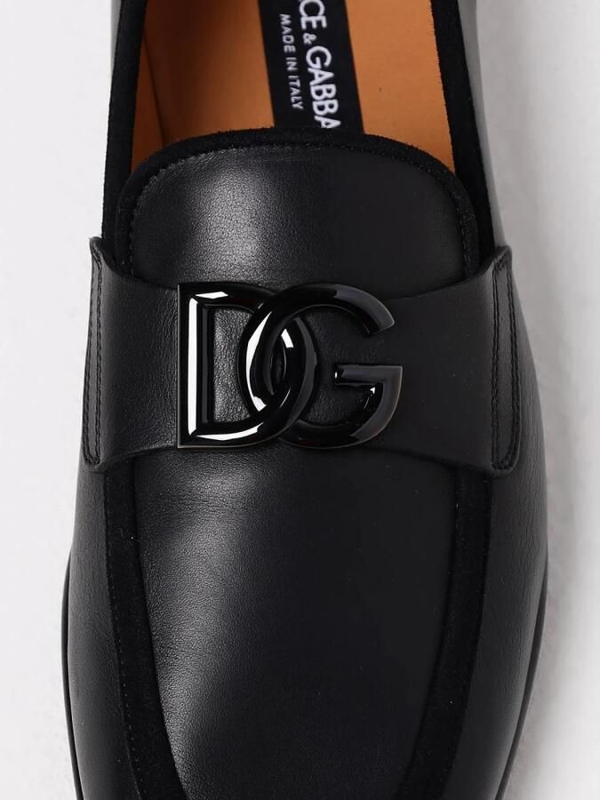 Dolce & Gabbana Loafers met Velvet Perimeter en DG Plaque Black Heren