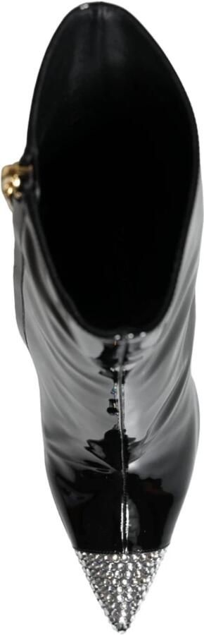 Dolce & Gabbana Zwarte Lak Kristal Hak Laarzen Schoenen Black Dames - Foto 3