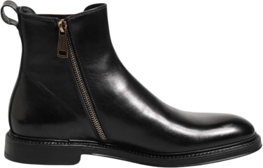 Dolce & Gabbana Zwarte Chelsea Leren Mid Calf Laarzen - Foto 5