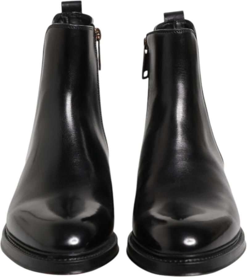 Dolce & Gabbana Zwarte Chelsea Leren Mid Calf Laarzen - Foto 2