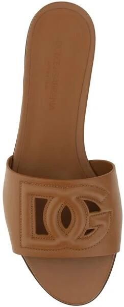 Dolce & Gabbana Calfskin slides with DG Millennials logo Bruin Dames - Foto 3