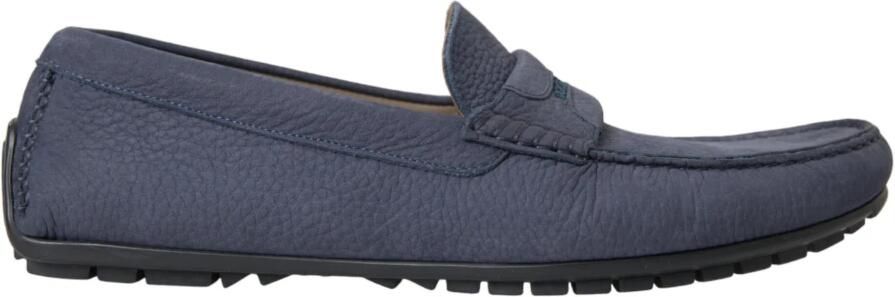 Dolce & Gabbana Blauwe Leren Instap Mocassin Schoenen