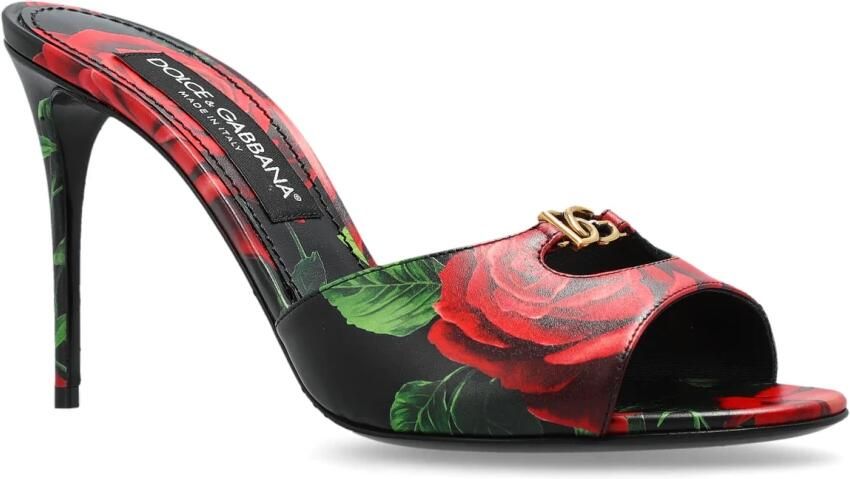 Dolce & Gabbana Mules met rozenprint van kalfsleer - Foto 4
