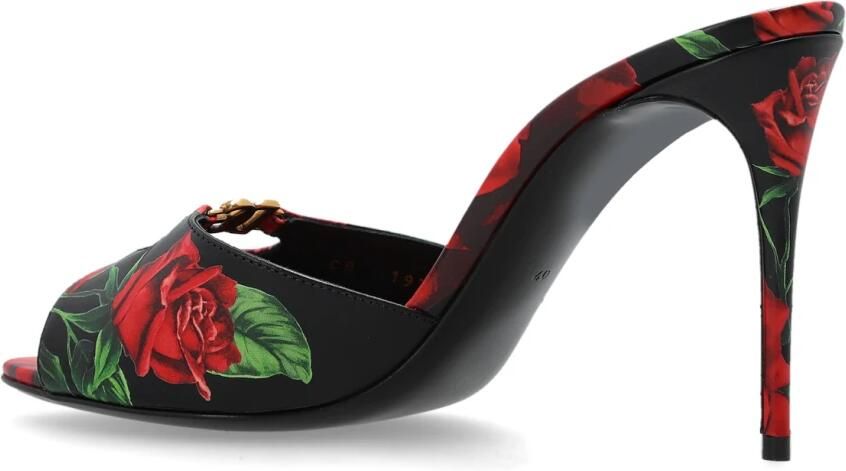 Dolce & Gabbana Mules met rozenprint van kalfsleer - Foto 5