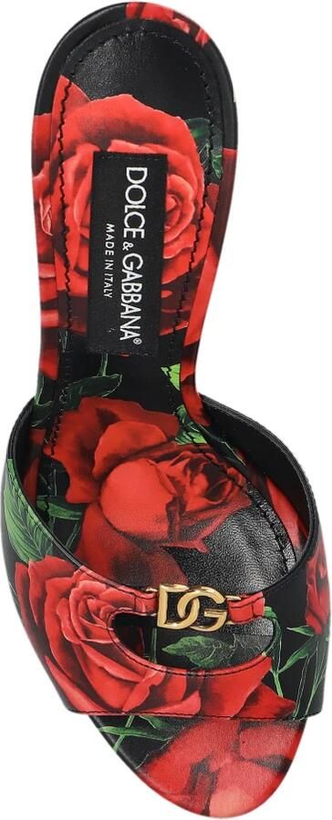 Dolce & Gabbana Mules met rozenprint van kalfsleer - Foto 6