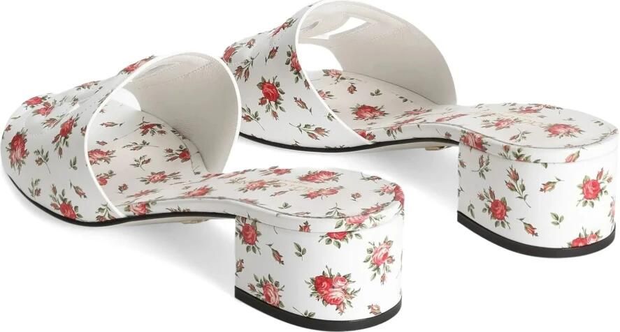 Dolce & Gabbana Mules van bedrukt kalfsleer met kleine rozenprint - Foto 3