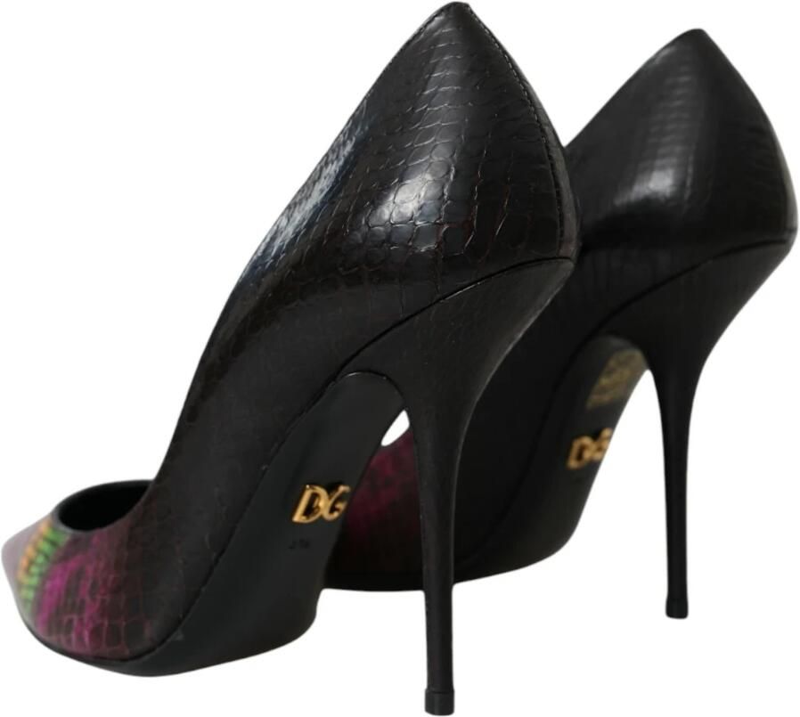 Dolce & Gabbana Multicolor exotische leren hakpompen schoenen Black Dames