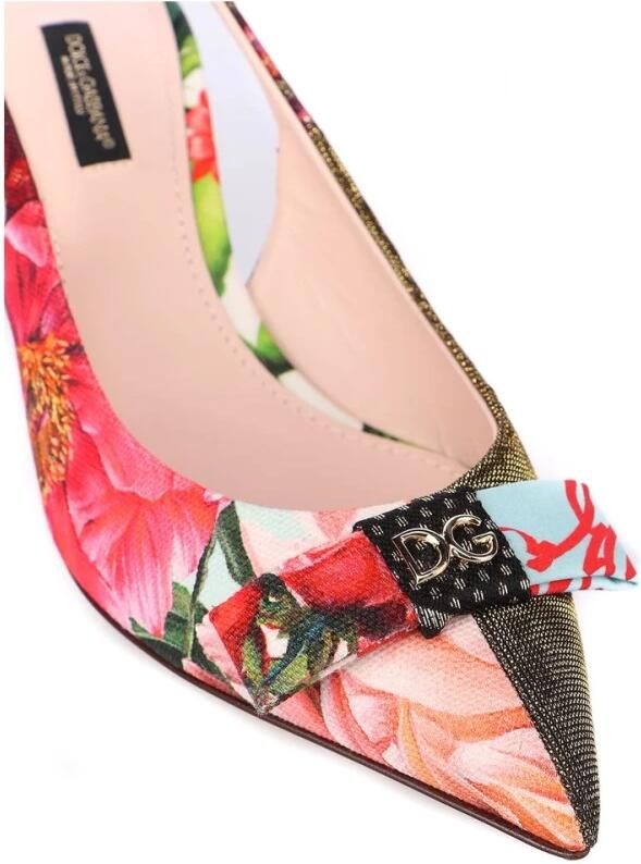 Dolce & Gabbana Multicolor Patchwork Sandaal met Strik