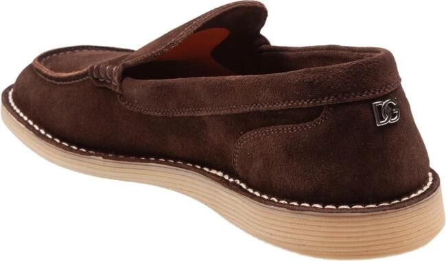 Dolce & Gabbana Bruine Platte Schoenen Logo Plaque Brown Heren - Foto 2