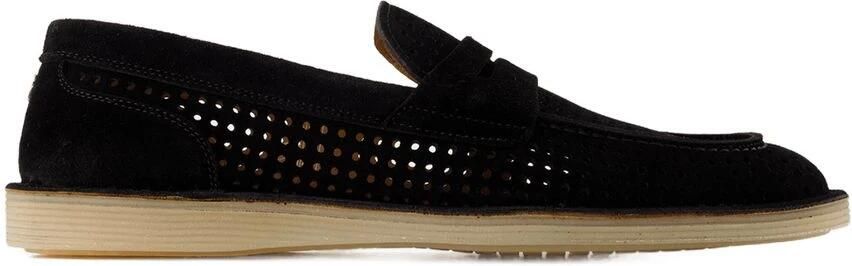 Dolce & Gabbana Geperforeerde leren loafers Zwart Ronde neus - Foto 4