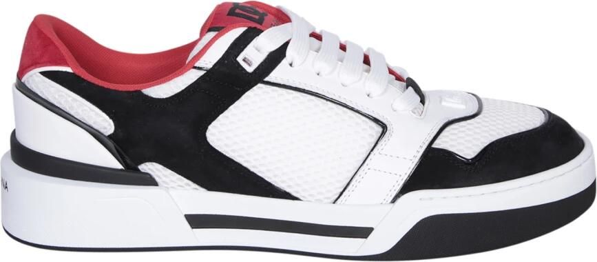 Dolce & Gabbana Witte Mesh Sneakers met Suède Inzetstukken Multicolor Heren