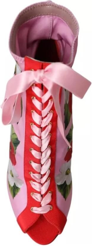 Dolce & Gabbana Bloemen Open Teen Hoge Hak Laarzen Multicolor Dames - Foto 2