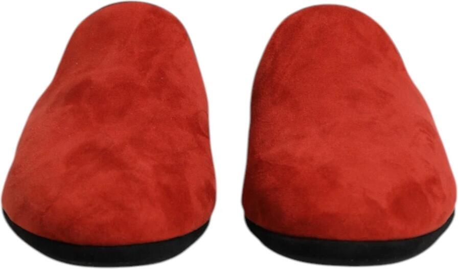 Dolce & Gabbana Oranje Suède Slides Platte Schoenen